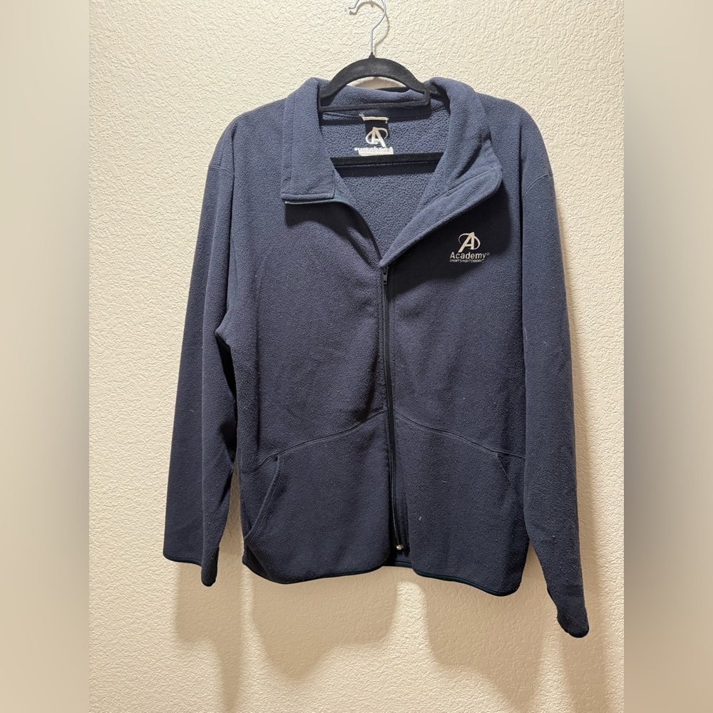 Academy Sports And Outdoors Unisex Navy Blue Zip Up Fleece Jacket Size M